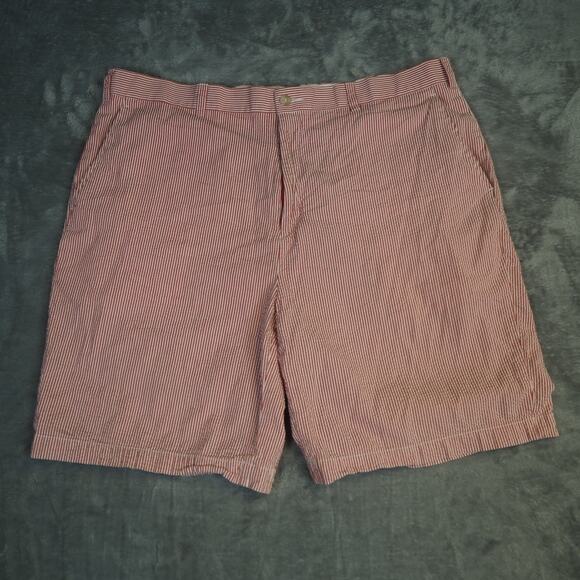 Bobby Jones Seersucker Golf Shorts Red & White Striped Shorts PGA LIV - Picture 1 of 9